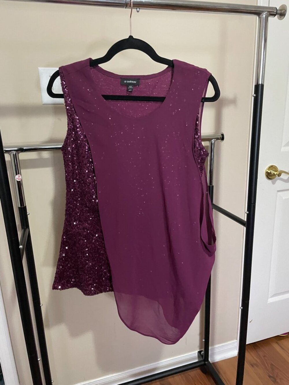 Sequin Tank, Purple, M
